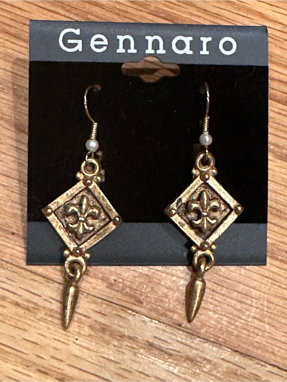 Gold Tone Gennaro Drop Dangle  Earrings